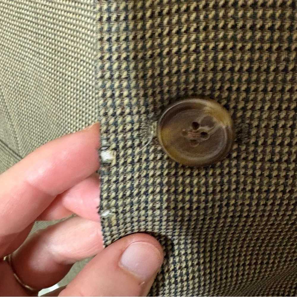 Lauren by Ralph Lauren Classic Men's Brown Plaid Two-Button Wool Blazer 2x